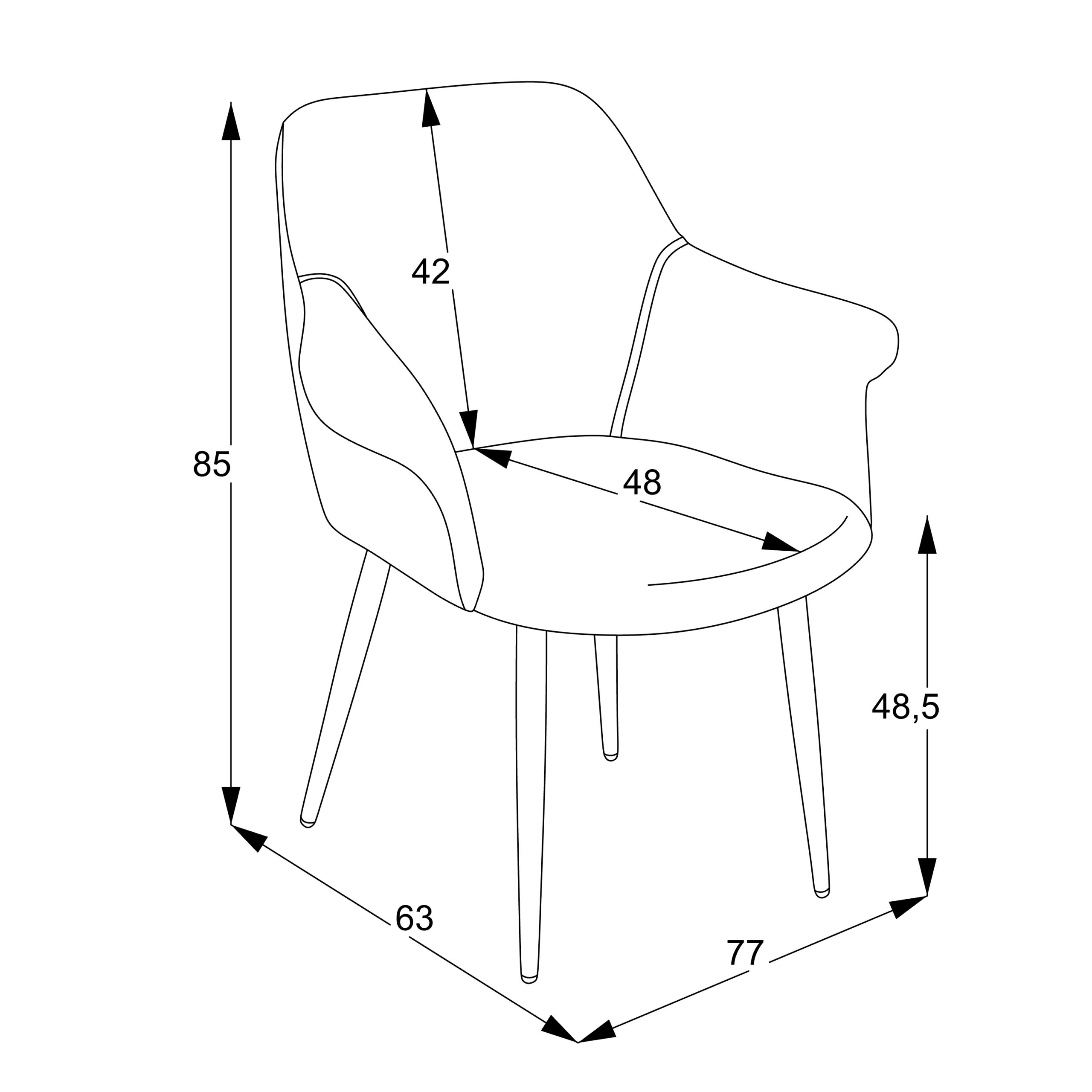 Обеденный стул Pari/Odessa 600-Conic KD, светло-серый - Изображение 3