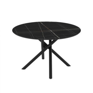 Круглый обеденный стол Venus 120 / Sonata Super Matt, Черный (мраморный узор)