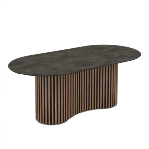 Обеденный стол Oscar 200 / Irony Melamine, темно-серый (мраморный рисунок)